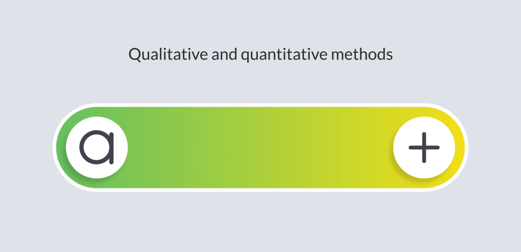 Representation of qualitative and quantitative user research methods.